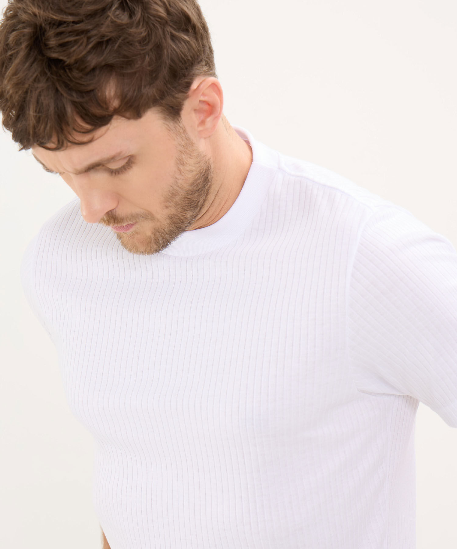 Camiseta Interior Para Hombre Acanalada, Manga Corta